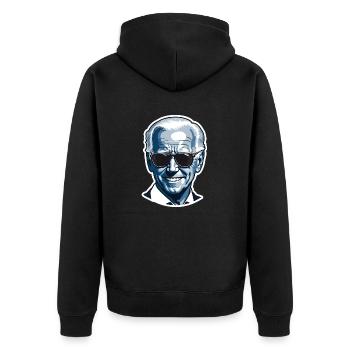 Joe Biden 2024 - Unisex Premium Bio Zip Hoodie - Schwarz - Hinten - Nico (187cm)