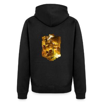 computer pc game technology gamer gaming modern - Unisex Premium Organic Zip Hoodie - black - Back - Nico (187cm)