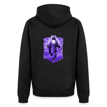 jesus bibel christliche religion christliches kreuz christlich - Unisex Premium Bio Zip Hoodie - Schwarz - Hinten - Nico (187cm)