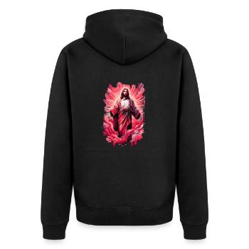 jesus bibel christliche religion christliches kreuz christlich - Unisex Premium Bio Zip Hoodie - Schwarz - Hinten - Nico (187cm)