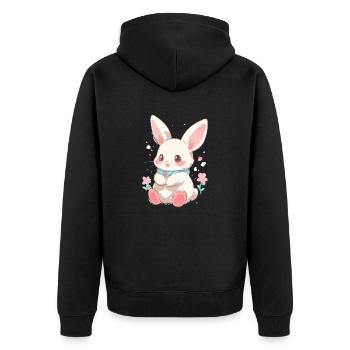 Lapin Pâques Sweet - Veste à capuche bio Premium Unisexe - noir - Dos - Nico (187cm)