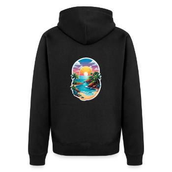 plage vacances soleil mer - Veste à capuche bio Premium Unisexe - noir - Dos - Nico (187cm)