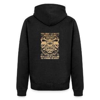 Scandinavie nordique rétro viking mythologie mystique - Veste à capuche bio Premium Unisexe - noir - Dos - Nico (187cm)