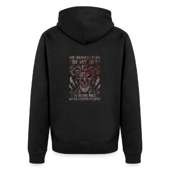 Schweden Schweden Skandinavien die Flagge der Nordwikinger - Unisex Premium Bio Zip Hoodie - Schwarz - Hinten - Nico (187cm)