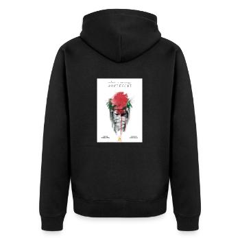 F6E48893 EC0C 4962 9E70 87BE05950BD3 - Unisex Premium Bio Zip Hoodie - Schwarz - Hinten - Nico (187cm)
