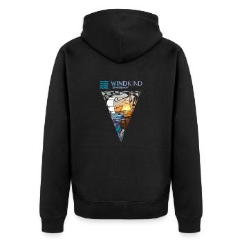 Kitesurfer - Unisex Premium Bio Zip Hoodie - Schwarz - Hinten - Nico (187cm)
