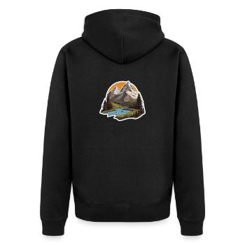Montagnes suisses - Veste à capuche bio Premium Unisexe - noir - Dos - Nico (187cm)