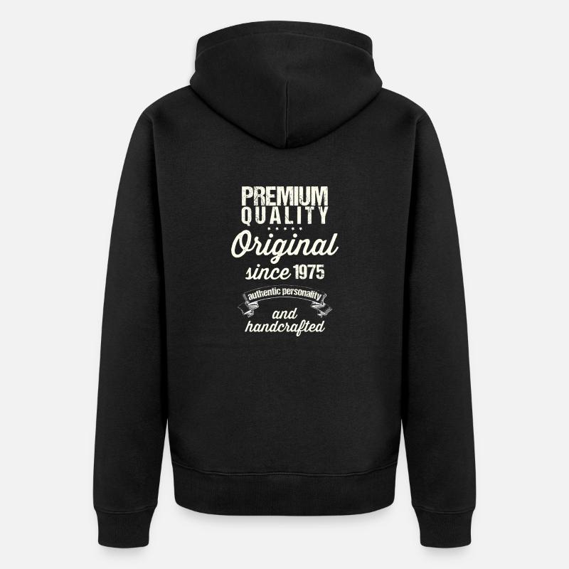 Né en 1975 - Veste à capuche bio Premium Unisexe - noir