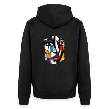 Women girl power design art female feminism symbol - Unisex Premium Organic Zip Hoodie - black - Back - Nico (187cm)
