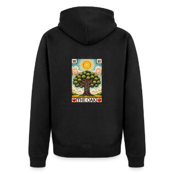 Die Eiche - Unisex Premium Bio Zip Hoodie - Schwarz - Hinten - Nico (187cm)