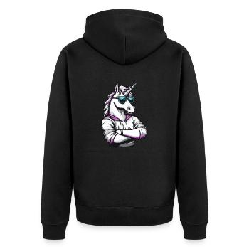 Bande dessinée Licorne - Veste à capuche bio Premium Unisexe - noir - Dos - Nico (187cm)