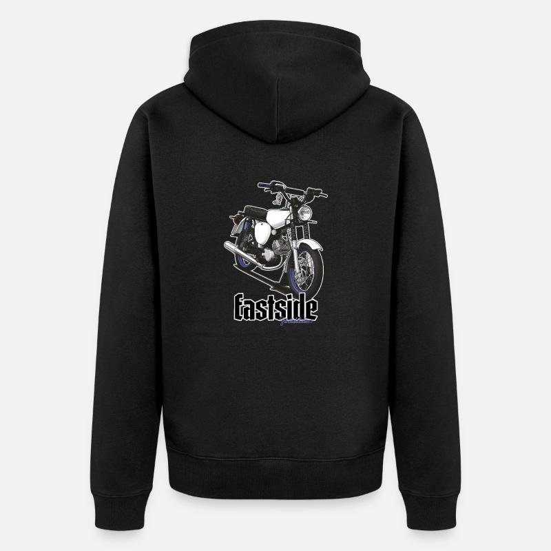 S51 (blanc) // Illustration - Veste à capuche bio Premium Unisexe - noir