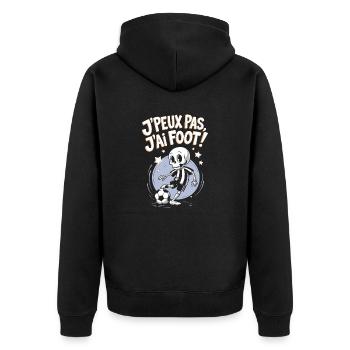 Je peux pas j'ai foot ! - Veste à capuche bio Premium Unisexe - noir - Dos - Nico (187cm)