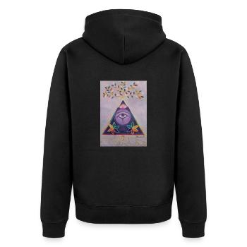 L'Essence du Monde : Collection Origen - Unisex Premium Organic Zip Hoodie - black - Back - Nico (187cm)