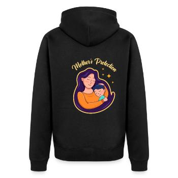 Mother's Day Strong Design - Unisex Premium Organic Zip Hoodie - black - Back - Nico (187cm)