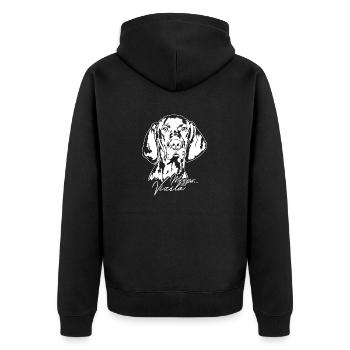 Magyar Vizsla Portrait Hund Hunde Wilsigns - Unisex Premium Bio Zip Hoodie - Schwarz - Hinten - Nico (187cm)