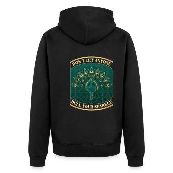 Peacock Art Déco Ne laissez personne ternir votre éclat - Veste à capuche bio Premium Unisexe - noir - Dos - Nico (187cm)