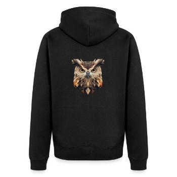 OWL - Unisex Premium Bio Zip Hoodie - Schwarz - Hinten - Nico (187cm)