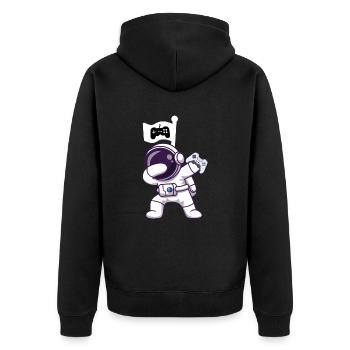 Gaming Shirt Dabbing Astronaut with Controller - Unisex Premium Organic Zip Hoodie - black - Back - Nico (187cm)