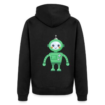 Robot with motif Vector Comics Baby Boys Children - Unisex Premium Organic Zip Hoodie - black - Back - Nico (187cm)