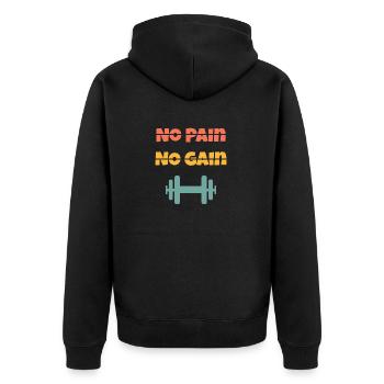 No Pain No Gain - Veste à capuche bio Premium Unisexe - noir - Dos - Nico (187cm)