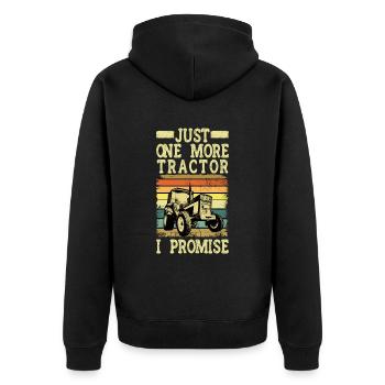 Traktorliebhaber Lustiges Traktorgeschenk - Unisex Premium Bio Zip Hoodie - Schwarz - Hinten - Nico (187cm)