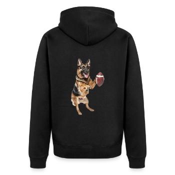 Berger allemand - Veste à capuche bio Premium Unisexe - noir - Dos - Nico (187cm)
