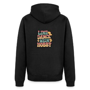 Line Dance mein Hobby - Unisex Premium Bio Zip Hoodie - Schwarz - Hinten - Nico (187cm)