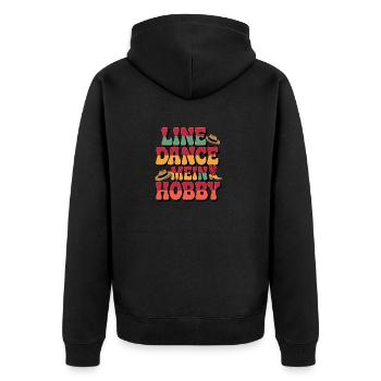 Line Dance mein Hobby - Unisex Premium Bio Zip Hoodie - Schwarz - Hinten - Nico (187cm)