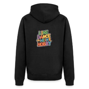 Line Dance mein Hobby - Unisex Premium Bio Zip Hoodie - Schwarz - Hinten - Nico (187cm)