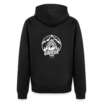 Galtür Tirol Austria Ski Resort T Shirt Design - Unisex Premium Bio Zip Hoodie - Schwarz - Hinten - Nico (187cm)