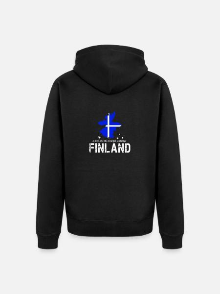 Finnland Elch Suomi - Unisex Premium Bio Zip Hoodie - Schwarz