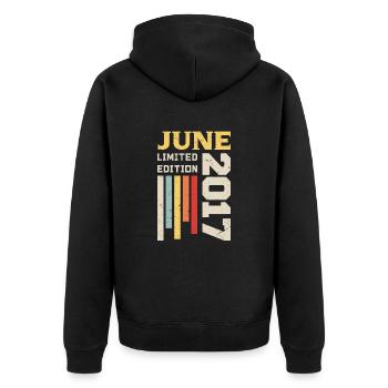 June 2017 - Birthday gift June 2017 June - Unisex Premium Organic Zip Hoodie - black - Back - Nico (187cm)