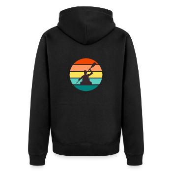 Kayak Paddle dans rétro Sunset Sports Nautiques Cadeau - Veste à capuche bio Premium Unisexe - noir - Dos - Nico (187cm)