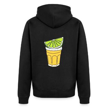 Tequila - Unisex Premium Bio Zip Hoodie - Schwarz - Hinten - Nico (187cm)