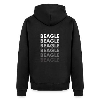 Beagle - Unisex Premium Bio Zip Hoodie - Schwarz - Hinten - Nico (187cm)