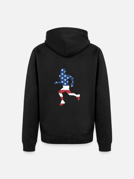 Sport Us Flag Running - Unisex Premium Organic Zip Hoodie - black