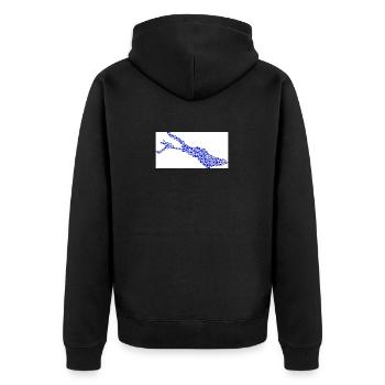 Lake Constance fish - Unisex Premium Organic Zip Hoodie - black - Back - Nico (187cm)