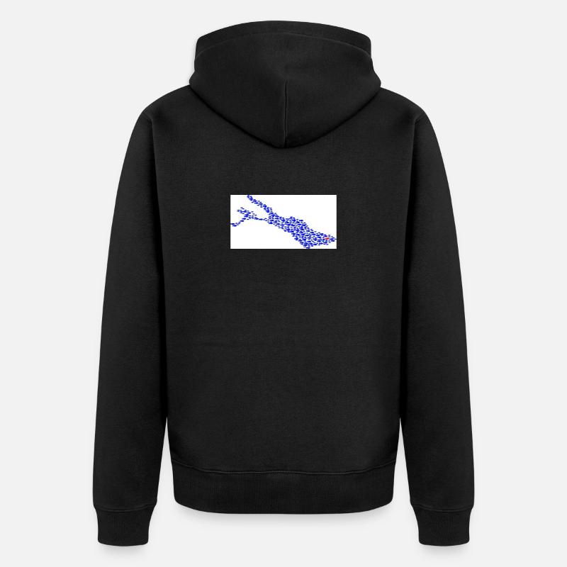 Poissons du lac de Constance - Veste à capuche bio Premium Unisexe - noir