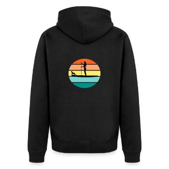 SUP Girl Stand Up Paddle Femme avec Cadeau Chien - Veste à capuche bio Premium Unisexe - noir - Dos - Nico (187cm)