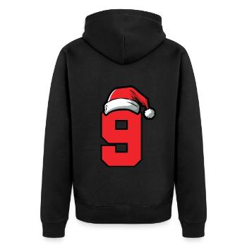 9 Zahl Weihnachten - Unisex Premium Bio Zip Hoodie - Schwarz - Hinten - Nico (187cm)