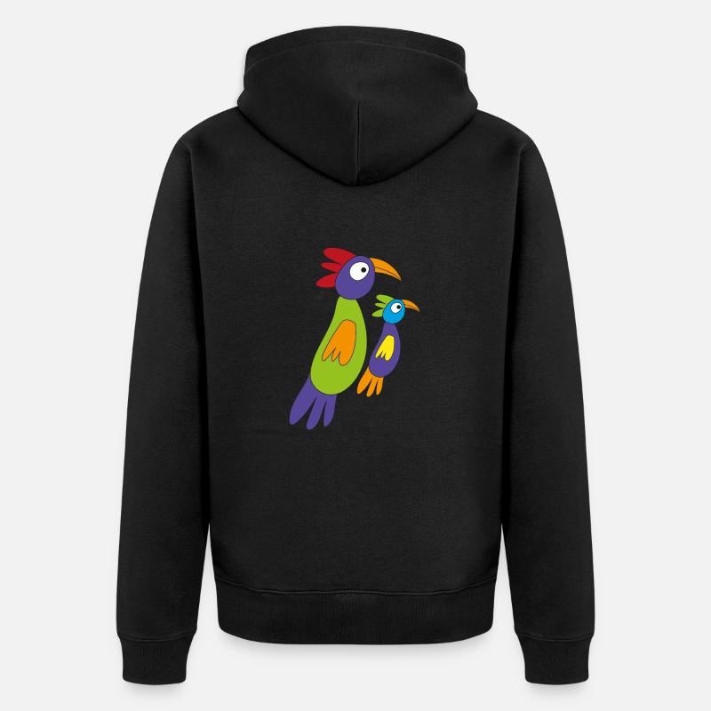 Les drôles de Perroquets... - Veste à capuche bio Premium Unisexe - noir