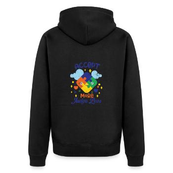PLUS ACCEPTER MOINS JUGER LES DICTONS AUTISTES - Veste à capuche bio Premium Unisexe - noir - Dos - Nico (187cm)