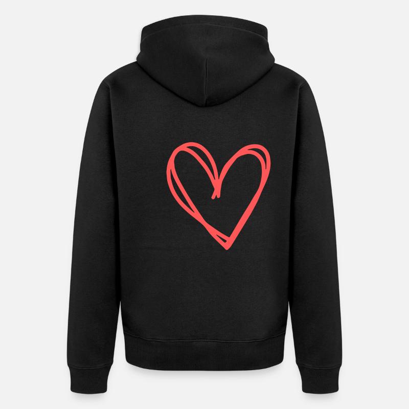 idée cadeau coeur amour amour - Veste à capuche bio Premium Unisexe - noir