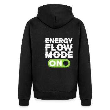 Energy Flow Mode On | Reiki practitioner - Unisex Premium Organic Zip Hoodie - black - Back - Nico (187cm)