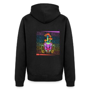 Mushrooms Mycology Ant Zombie Biology Student - Unisex Premium Organic Zip Hoodie - black - Back - Nico (187cm)