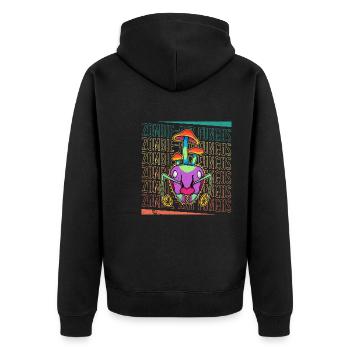 Mushrooms Mycology Ant Zombie Biology Student - Unisex Premium Organic Zip Hoodie - black - Back - Nico (187cm)