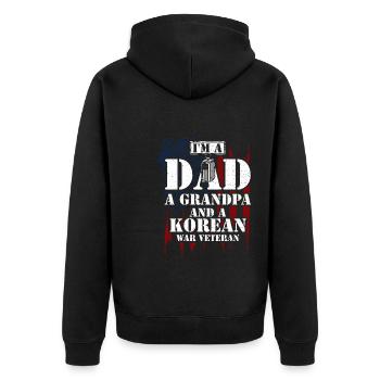 Je suis un papa, un grand-père et un coréen... - Veste à capuche bio Premium Unisexe - noir - Dos - Nico (187cm)