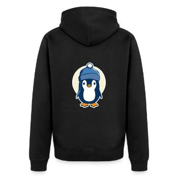 Pingouin de Noël, cadeau pour la famille - Veste à capuche bio Premium Unisexe - noir - Dos - Nico (187cm)