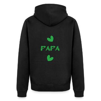 FATHER's DAY. HAPPY BIRTHDAY DAD. DAD. FEAST. HEART - Unisex Premium Organic Zip Hoodie - black - Back - Nico (187cm)
